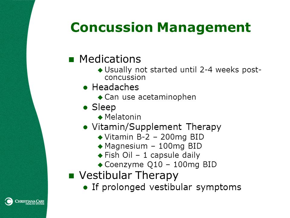 can you take tylenol with concussion